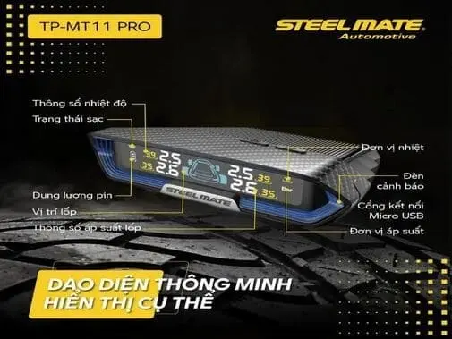 Tính năng cảm biến áp suất lốp STEELMATE ( TP-MT11PRO)