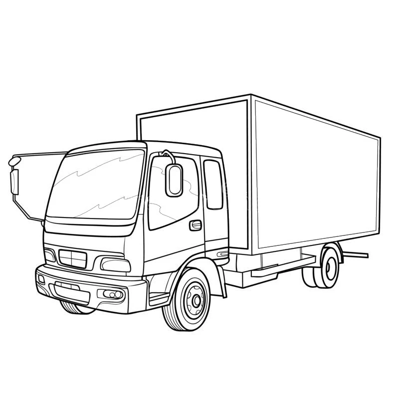 Xe ô tô tải cho bé tô màu 8