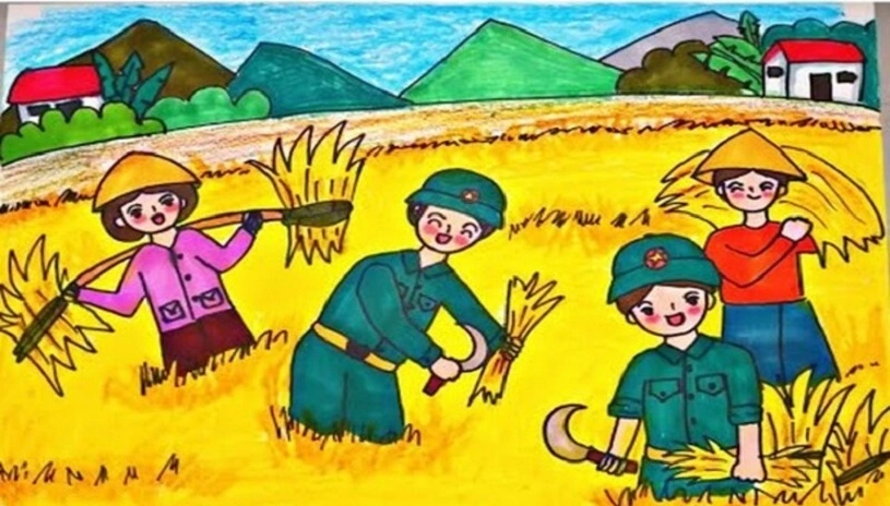 Vẽ tranh đề tài chú bộ đội