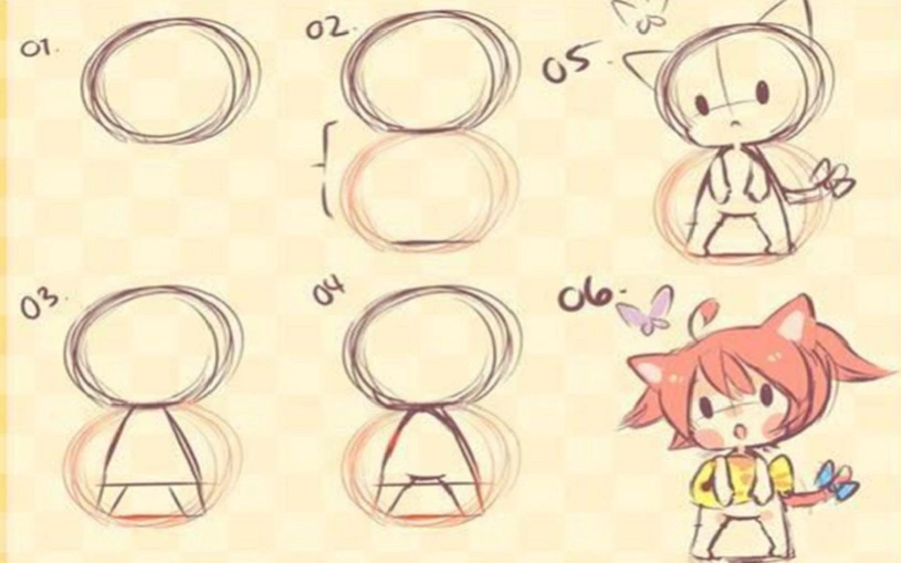 Vẽ tranh đề tài tự do hình vẽ Chibi